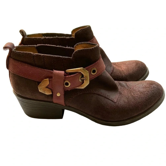 Anthropologie Shoes - Naya Selma Harness Boots Maroon 6.5